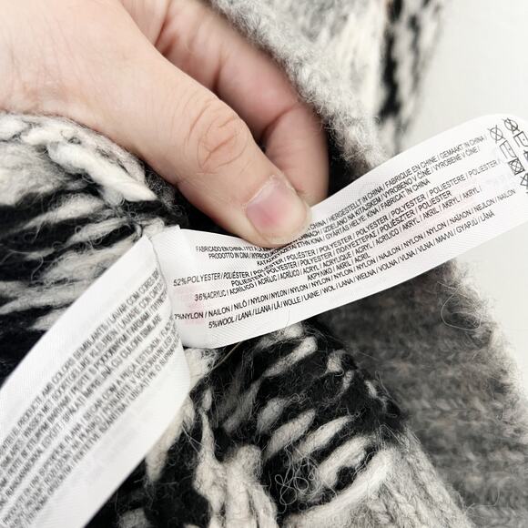 [Primark] Gray Chunky Knit Nordic Fair Isle Crew Neck Oversized Sweater Size XL - Picture 10 of 11